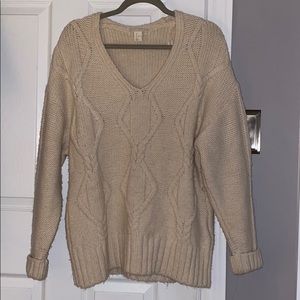 Oversized cream knit sweater